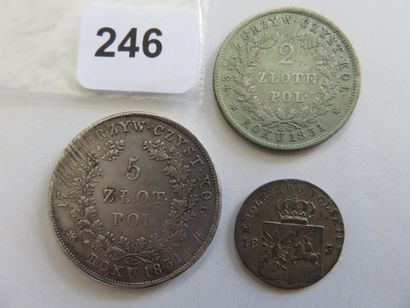 Monnaies - Pologne - Collection de 3 monnaies...