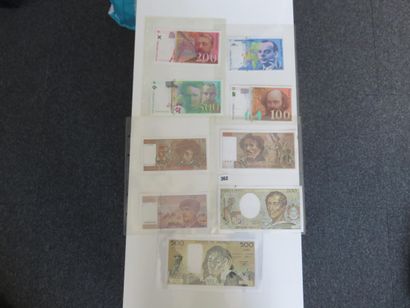 Billets - France - Collection de 9 billets...