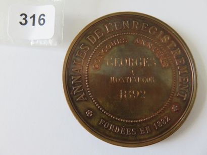 Médaille - Annales de l'Enregistrement, fondées...