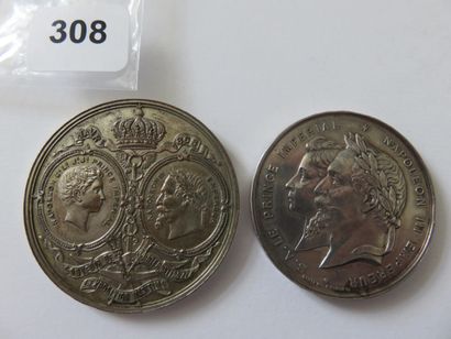 Médailles Napoléon III - Lot de 2 médailles...