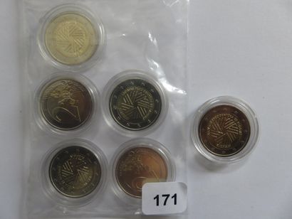 Monnaies Euros - Lettonie - Lot de 6 x 2...
