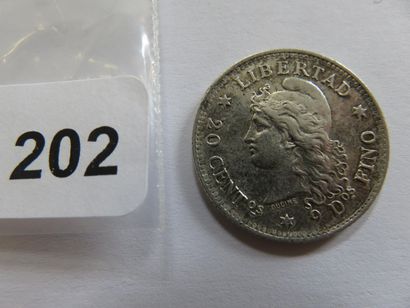 Monnaie - Argentine - 20 Centavos 1883 (argent,...