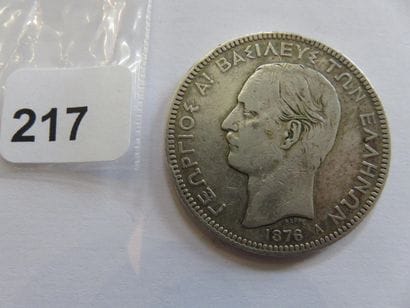 Monnaie - Grèce - 5 Drachmes George I 1876...