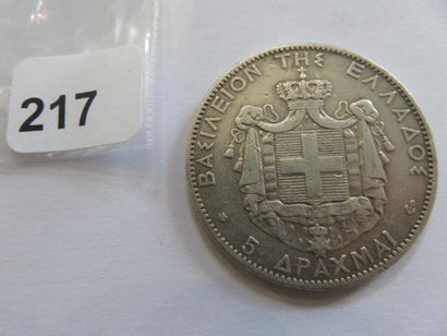 Monnaie - Grèce - 5 Drachmes George I 1876...