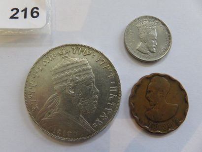 Monnaies - Ethiopie - Lot de 3 monnaies,...