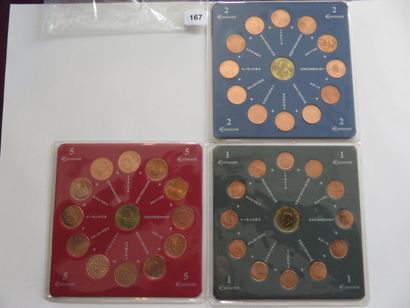 Monnaies Euros - Lot de 3 Sets Eurocent de...