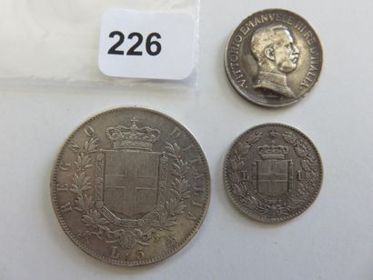 Monnaies - Italie - Lot de 3 monnaies en...