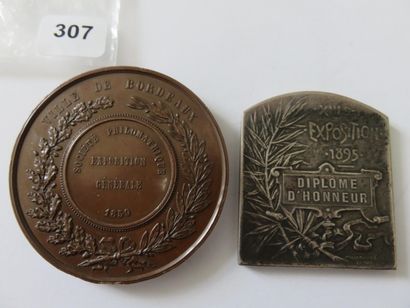 Médaille et plaquette - Société philomathique...