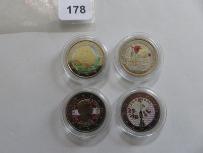 Monnaies - Euros - Lot de 4 x 2 Euros 2014...