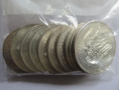 Monnaies argent - Lot de 10 x 50 Francs Hercule...