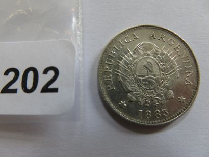 Monnaie - Argentine - 20 Centavos 1883 (argent,...