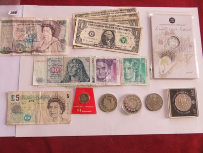 Billets, Monnaies, jeton et Médailles - Lot...