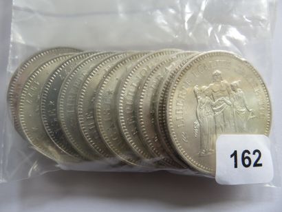 Monnaies argent - Lot de 10 x 50 Francs Hercule...