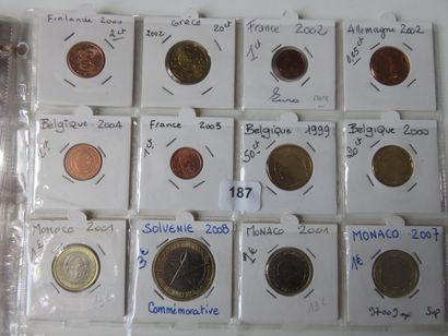 Monnaies Euros - Collection de 92 monnaies...