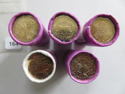 Monnaies Euros - France - Lot de 5 Rouleaux...