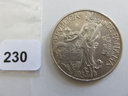 Monnaie - Panama - 1 Balboa 1934 (argent,...