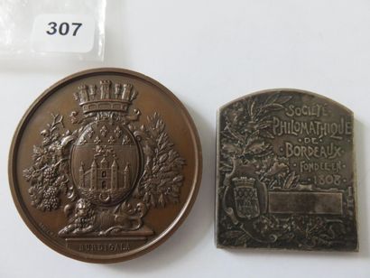 Médaille et plaquette - Société philomathique...