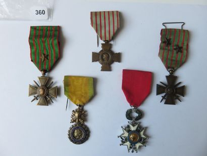 Décorations et Médailles - lot de 5 médailles...