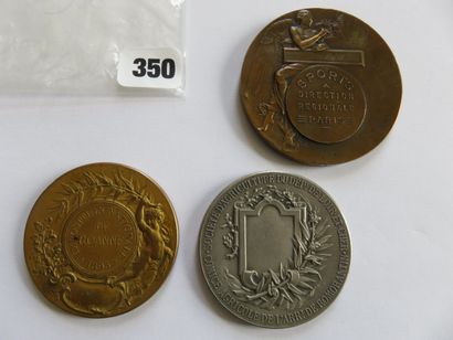 Médailles - Lot de 3 médailles par A. Rivet,...