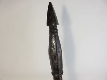 Mortar and pestle. Wood with a patina of...