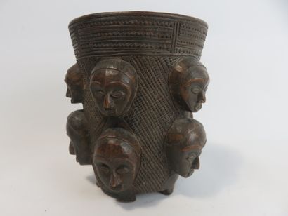 Palm wine cup with geometric decoration decorated...
