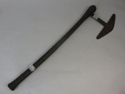 War axe decorated with brass wire braiding....