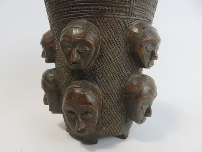 Palm wine cup with geometric decoration decorated...