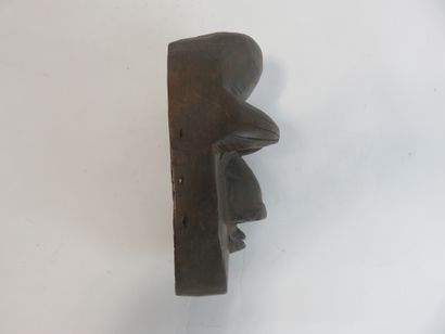 Face mask. Wood with brown patina. Height...