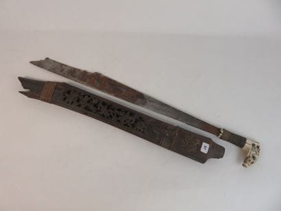 Mandau, ceremonial sword, the blade is inlaid...