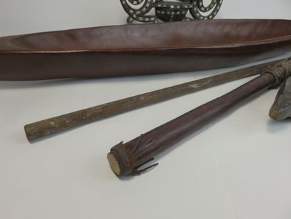 Lot of 6 objects; two African wooden bowls...