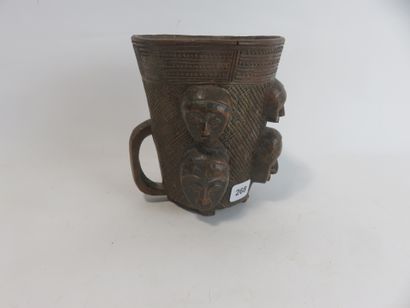 Palm wine cup with geometric decoration decorated...