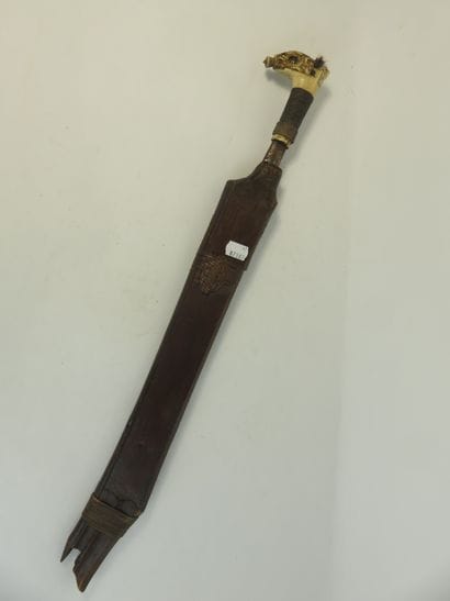 Mandau, ceremonial sword, the blade is inlaid...