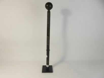 Sceptre, le manche est gravé de motifs géométriques...