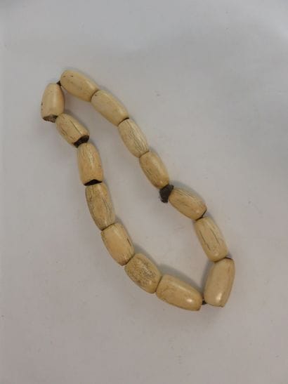 Necklace made of fourteen large pearls. Polished...