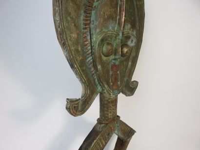 Reliquary figure. Wooden core plated with...