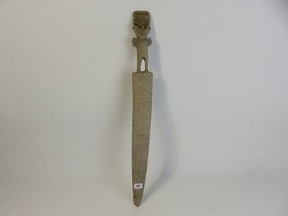 Pike with a figure at the end. Wood with...