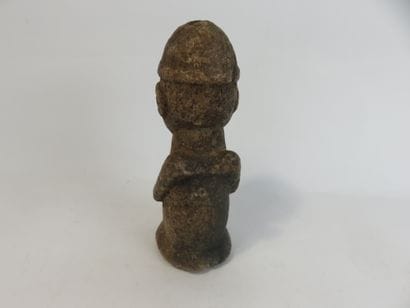 Funerary altar statuette. Stone. Broken and...