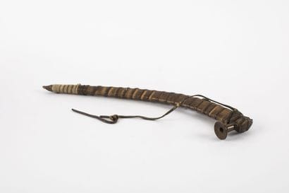 Kuynga pipe made of two wooden sections and...