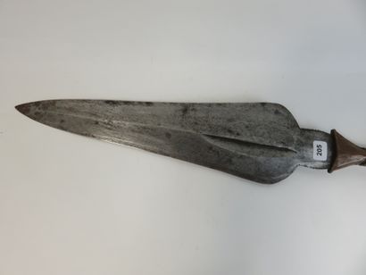 Couteau, lame en métal forgé et poignée en...