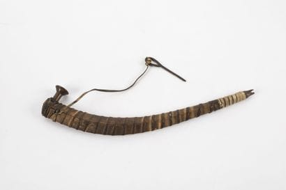 Kuynga pipe made of two wooden sections and...