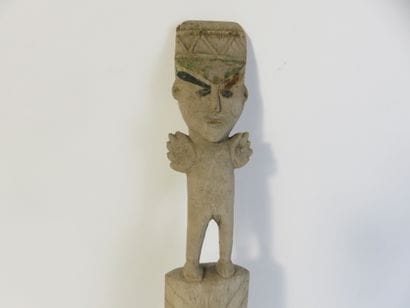Pike with a figure at the end. Wood with...