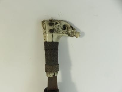 Mandau, ceremonial sword, the blade is inlaid...
