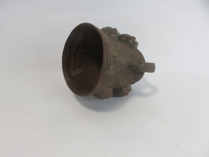 Palm wine cup with geometric decoration decorated...