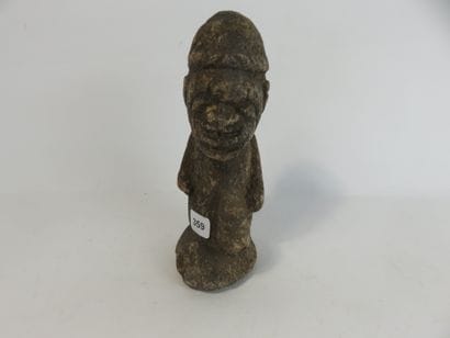 Funerary altar statuette. Stone. Broken and...