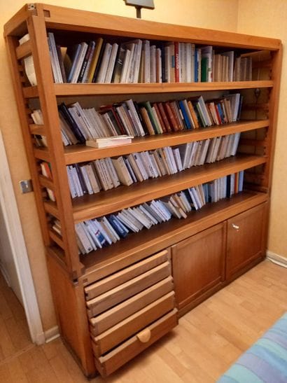 Pierre CHAPO - Meuble bibliothèque en orme...