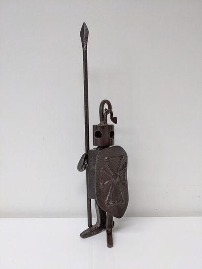Jean Pierre AUGIER - Chevalier croisé. Sculpture...