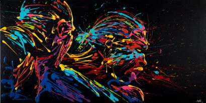 FLOW - Boxeur, 2010. Dripping, acrylique...