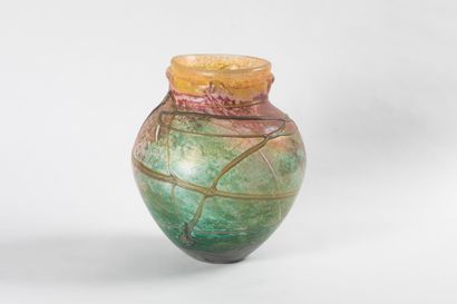 Jean Claude NOVARO Important vase en verre...