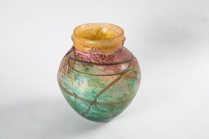 Jean Claude NOVARO Important vase en verre...