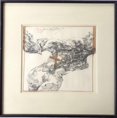 Ben Ami KOLLER - Dessin sur papier, rehaussé,...